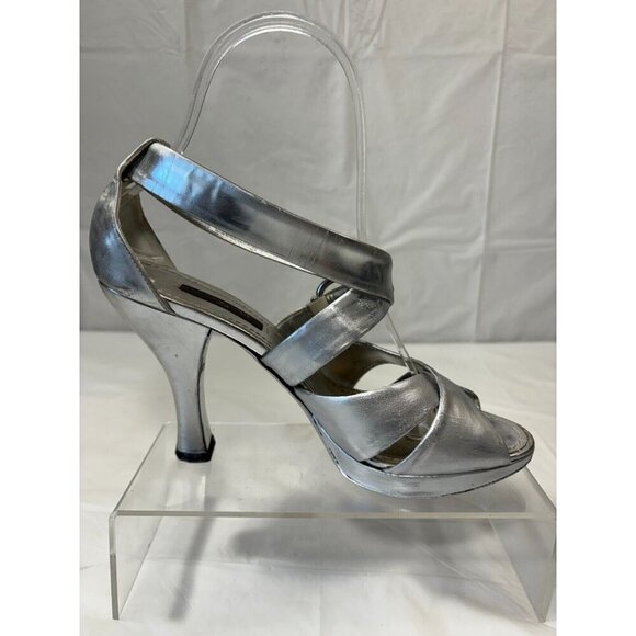 Louis Vuitton Slingback silver Leather Pumps LV Size 6 - Picture 10 of 15